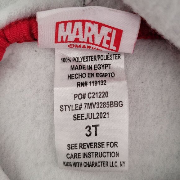 Marvel Avengers Boy Pullover Gray Sweatshirt Hoodie Kids Youth Size 3T - Picture 6 of 8